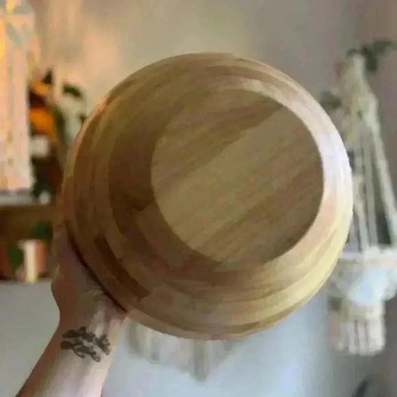14“ oversized Rubberwood Bowl Aldi Serving Dish Decor - Picture 6 of 6